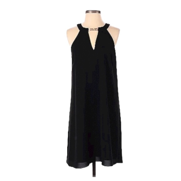 Gianni Bini HOLIDAY Dress Womens Size XS Black COCKTAIL Dress Gold Accent Flowy - Picture 4 of 10
